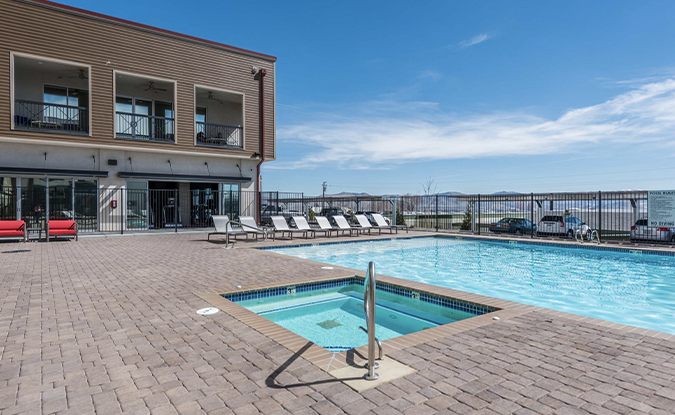 Resort style pool and spa